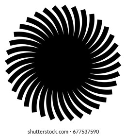 Circular, radial abstract element. Geometric concentric design