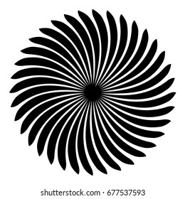 Circular, radial abstract element. Geometric concentric design