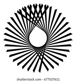 Circular, radial abstract element. Geometric concentric design