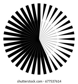 Circular, radial abstract element. Geometric concentric design