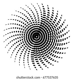 Circular, radial abstract element. Geometric concentric design