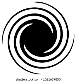Circular, radial abstract element on white. Radiating shape with distortion