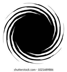 Circular, radial abstract element on white. Radiating shape with distortion