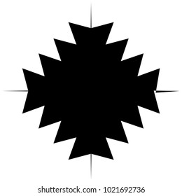 Circular, radial abstract element on white. Radiating shape with distortion