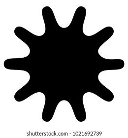 Circular, radial abstract element on white. Radiating shape with distortion
