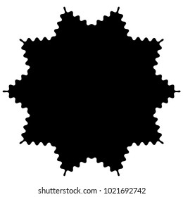 Circular, radial abstract element on white. Radiating shape with distortion