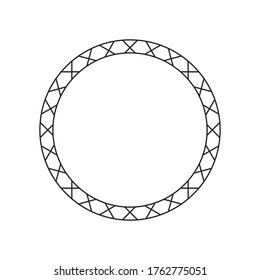 Marco geométrico circular y radial abstracto. Marco vectorial radial blanco y negro.