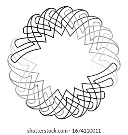 Circular and radial abstract mandalas, motifs, decoration design elements. Black and white generative geometric and abstract art shapes
