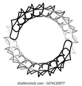 Circular and radial abstract mandalas, motifs, decoration design elements. Black and white generative geometric and abstract art shapes