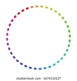 Circular and radial abstract mandalas, motifs, decoration design elements with spectrum colors. Generative geometric and abstract art shapes