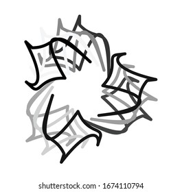 Circular and radial abstract mandalas, motifs, decoration design elements. Black and white generative geometric and abstract art shapes
