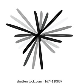 Circular and radial abstract mandalas, motifs, decoration design elements. Black and white generative geometric and abstract art shapes