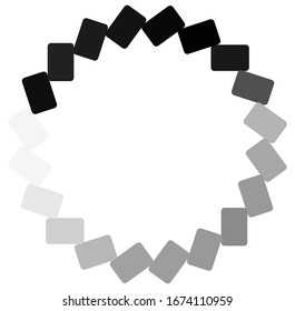 Circular and radial abstract mandalas, motifs, decoration design elements. Black and white generative geometric and abstract art shapes