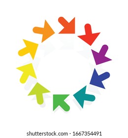 Circular, radial arrow for centrifuge, twist, cycle themes. Ripple, exchange pointer design. Cursor illustration for redo, flow, circulation concepts