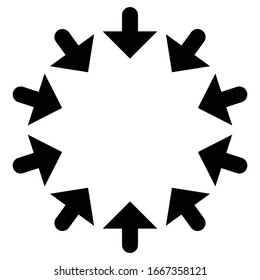 Circular, radial arrows 