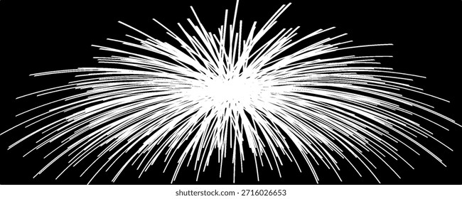 Circular radial black white stipe in pop art style. Radial shape beam, artistic ray circular to magazine cartoon, geometry starburst. Vector illustration