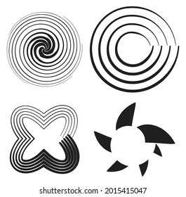 Circular, radial element shape set vector image