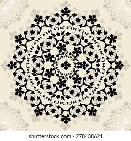 circular, radial, lace pattern - vector illustration