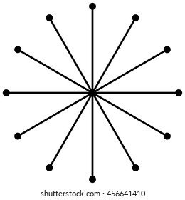 Circular radial lines with dots at line's ends