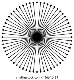 Circular radial lines with dots at line's ends