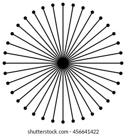 Circular radial lines with dots at line's ends