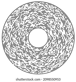 Circular, radial lines with nodes, points