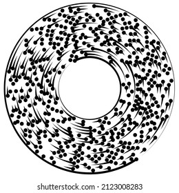 Circular, radial lines with nodes, points