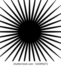 Circular radial lines pattern. Radiating stripes abstract element.