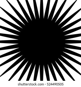 Circular radial lines pattern. Radiating stripes abstract element.