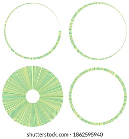 Circular radial lines volute, helix shape design element(s)