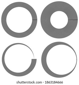 Circular radial lines volute, helix shape design element(s)