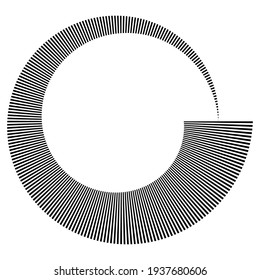 Volumétrico de líneas circulares y radiales, elemento de diseño de forma helix