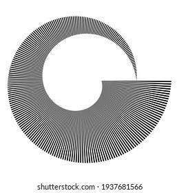 Circular and radial lines volute, helix shape design element