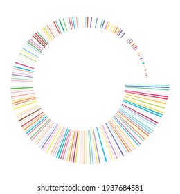 Circular radial lines volute, helix shape design element