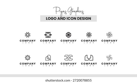 Colección de diseño de logotipo radial circular