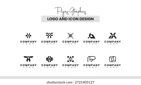 Paquete de diseño de logotipo radial circular