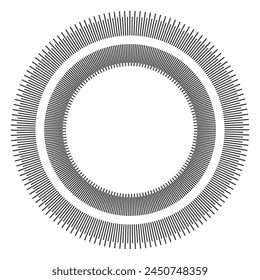 Patrón radial circular para marco redondo. Arte vectorial.