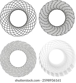 Circular, radial and radiating lines. Circular, concentric circles
