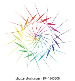 Circular, radial, and radiating rosette, mandala, motif. Colorful abstract shape