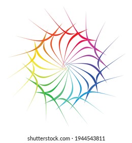 Rosette circular, radial y radiante, mandala, motivo. Forma colorida abstracta