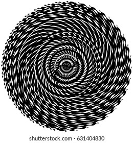 Circular, radiating abstract shape, motif. Geometric design element series