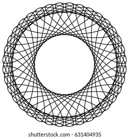 Circular, radiating abstract shape, motif. Geometric design element series