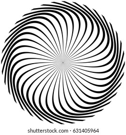 Circular, radiating abstract shape, motif. Geometric design element series