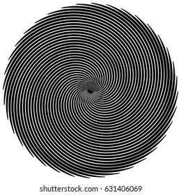 Circular, radiating abstract shape, motif. Geometric design element series