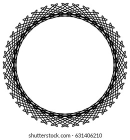 Circular, radiating abstract shape, motif. Geometric design element series