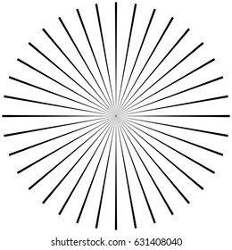Forma abstracta circular, radiante, motivo. Serie de elementos de diseño geométrico