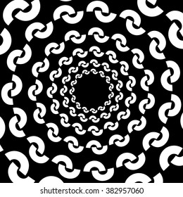 Circular, radiating element. Abstract geometric graphic. 