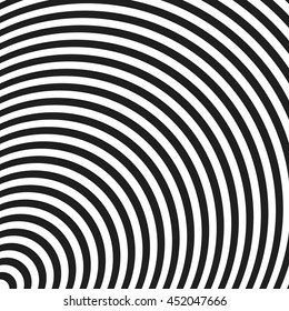 Circular, radiating lines, concentric circles, ovals geometric pattern. 