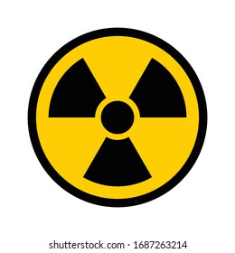 Circular radiation warning sign icon