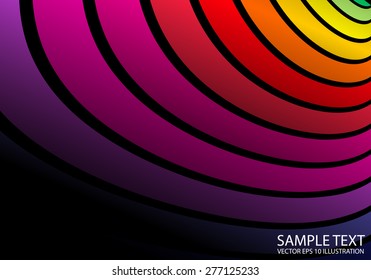 Circular rainbow design background illustration - Abstract background rainbow color circular striped template